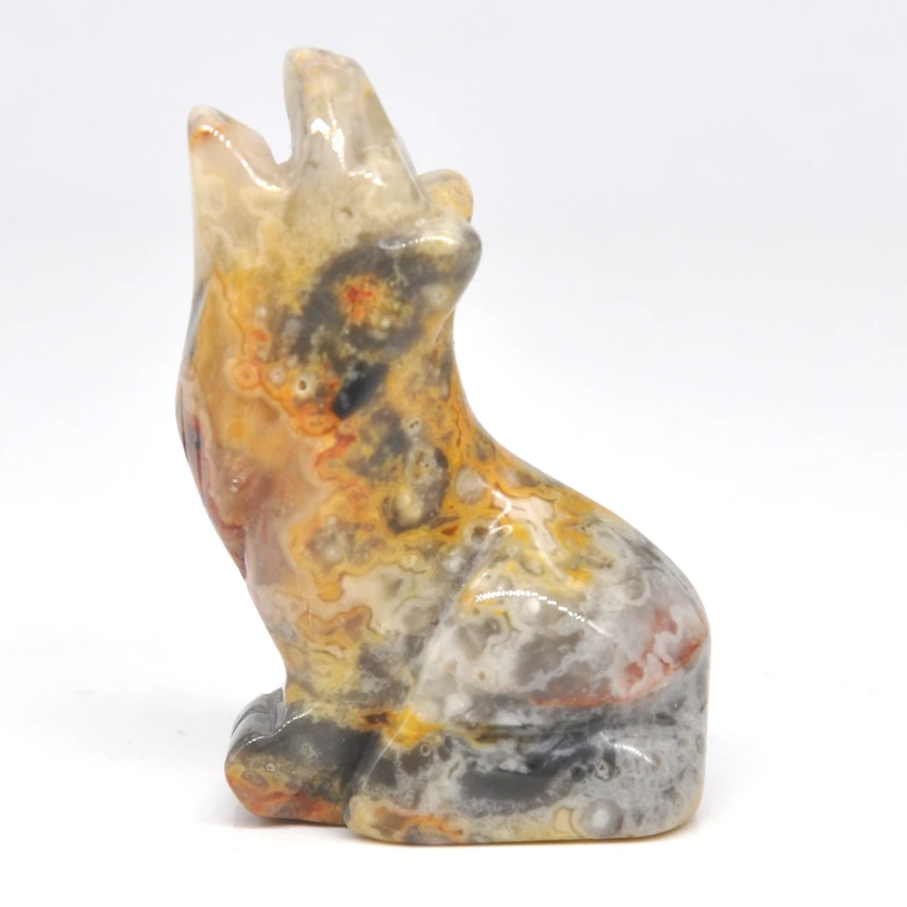 2" Wolf Statue Natural Stone Crazy Agate Carved Home Decoration Healing Crystal Reiki Figurine Spiritual Gemstone Omament Gift
2" Wolf Statue Natural Stone Crazy Agate Carved Home Decoration Healing Crystal Reiki Figurine Spiritual Gemstone Omament Gift