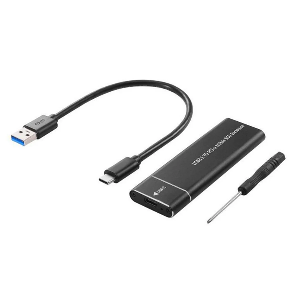 M.2 NVMe SSD External Box USB 3.1 Type-C Aluminum Alloy SSD Case 10Gbps M-Key PCI-E NVMe Solid State Disk Box for 2242 2280 2260
M.2 NVMe SSD External Box USB 3.1 Type-C Aluminum Alloy SSD Case 10Gbps M-Key PCI-E NVMe Solid State Disk Box for 2242 2280 2260