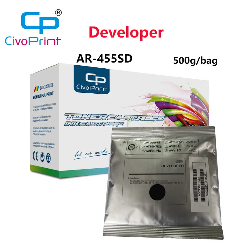 Civoprint 500 г/пакет совместимый разработчик AR-455SD для sharp copier 355/455/3511/4511
Civoprint 500 г/пакет совместимый разработчик AR-455SD для sharp copier 355/455/3511/4511