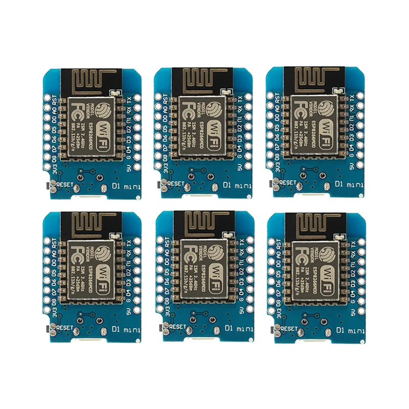 6pcs ESP8266 ESP-12 Wemos D1 Mini WiFi Development Board Micro USB 3.3V Based On ESP-8266 With Pin ESP12 WeMos D1 Mini Module
6pcs ESP8266 ESP-12 Wemos D1 Mini WiFi Development Board Micro USB 3.3V Based On ESP-8266 With Pin ESP12 WeMos D1 Mini Module