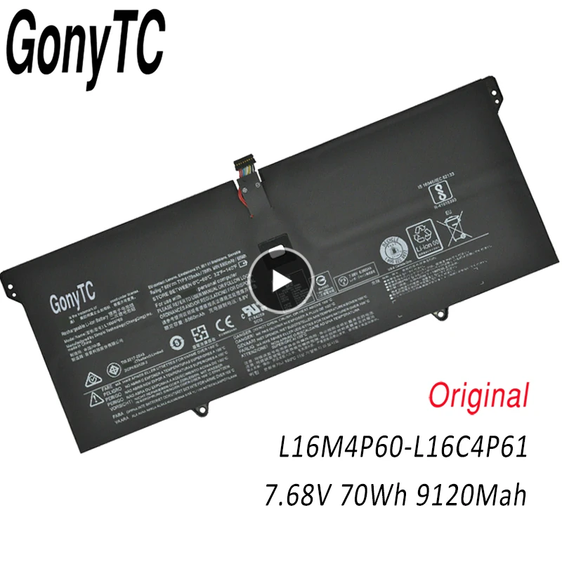 Original L16M4P60 L16C4P61 5B10N01565 Laptop Battery For Lenovo YOGA 920 For YOGA 6 Pro-13IKB for Yoga 920-13IKB 80Y7002XGE
Original L16M4P60 L16C4P61 5B10N01565 Laptop Battery For Lenovo YOGA 920 For YOGA 6 Pro-13IKB for Yoga 920-13IKB 80Y7002XGE