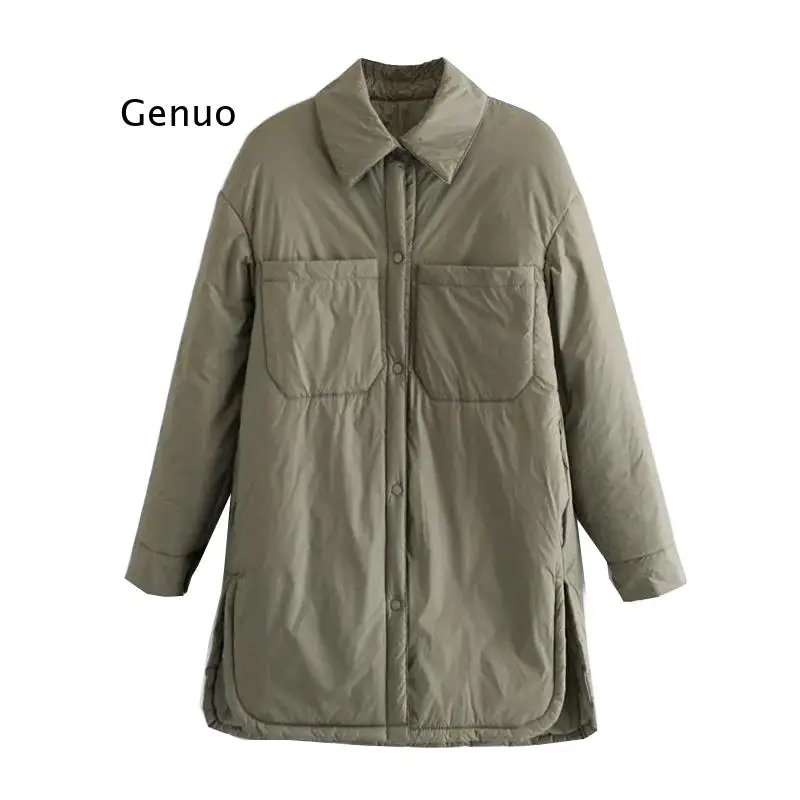Women Fashion With Pockets Padded Loose Thin Jacket Coat Vintage Long Sleeve Side Vents Female Outerwear Chic Overshirt
Women Fashion With Pockets Padded Loose Thin Jacket Coat Vintage Long Sleeve Side Vents Female Outerwear Chic Overshirt