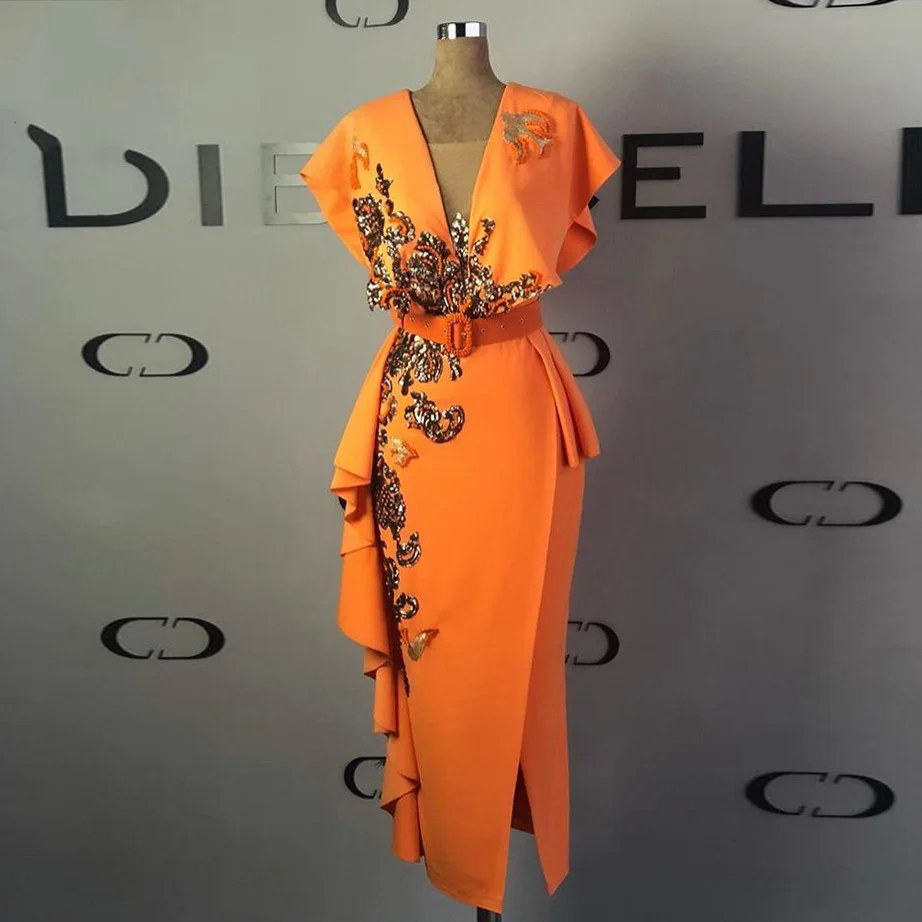 Real Evening Dres robe de soiree Women Formal Dress Orange Cap Sleeve Midi Calf Ankle-Length Mother of the Bride Dresses
Real Evening Dres robe de soiree Women Formal Dress Orange Cap Sleeve Midi Calf Ankle-Length Mother of the Bride Dresses