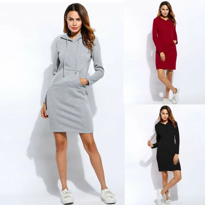 2019 Autumn Winter Fashion Women Hooded Sweatshirt Hoodies Dress Long Sleeve Solid Color Pullover Jumper Tops
2019 Autumn Winter Fashion Women Hooded Sweatshirt Hoodies Dress Long Sleeve Solid Color Pullover Jumper Tops