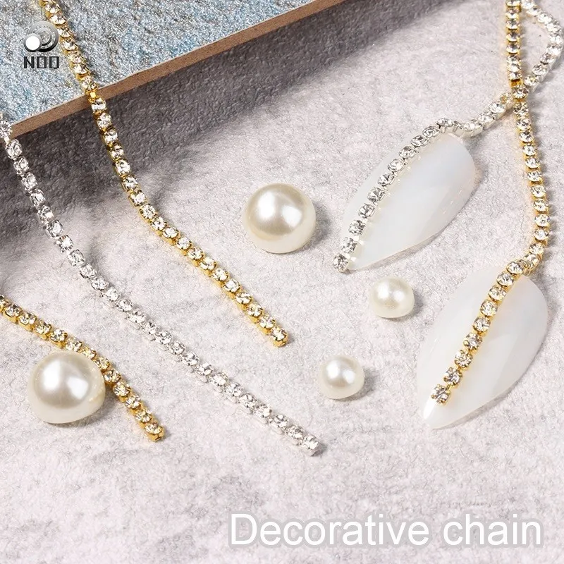 20 cm Crystal Chain Metal Chain Fashion Crystal Stud Nail Art Decorations Gold Silver UV Gel Polish Manicure DIY Charms
20 cm Crystal Chain Metal Chain Fashion Crystal Stud Nail Art Decorations Gold Silver UV Gel Polish Manicure DIY Charms