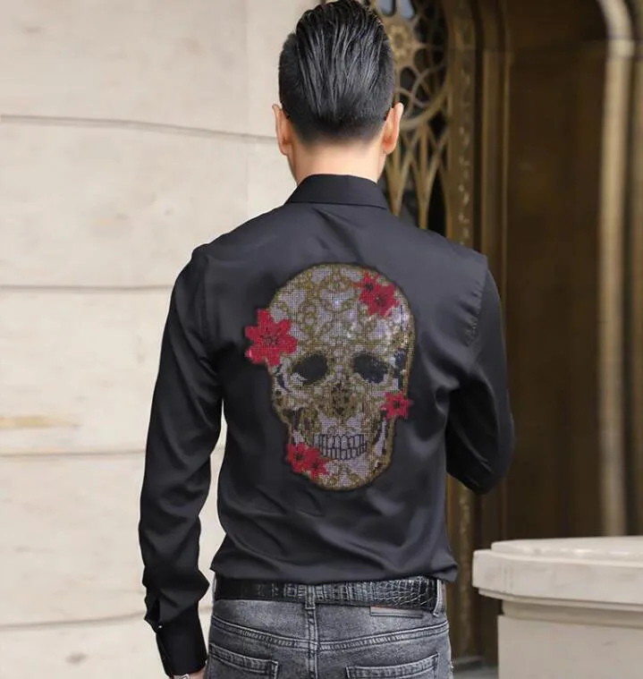Men Shirt Cotton Rhinestones long Sleeve Streetwear Casual Breathable Men Brand Shirts
Men Shirt Cotton Rhinestones long Sleeve Streetwear Casual Breathable Men Brand Shirts