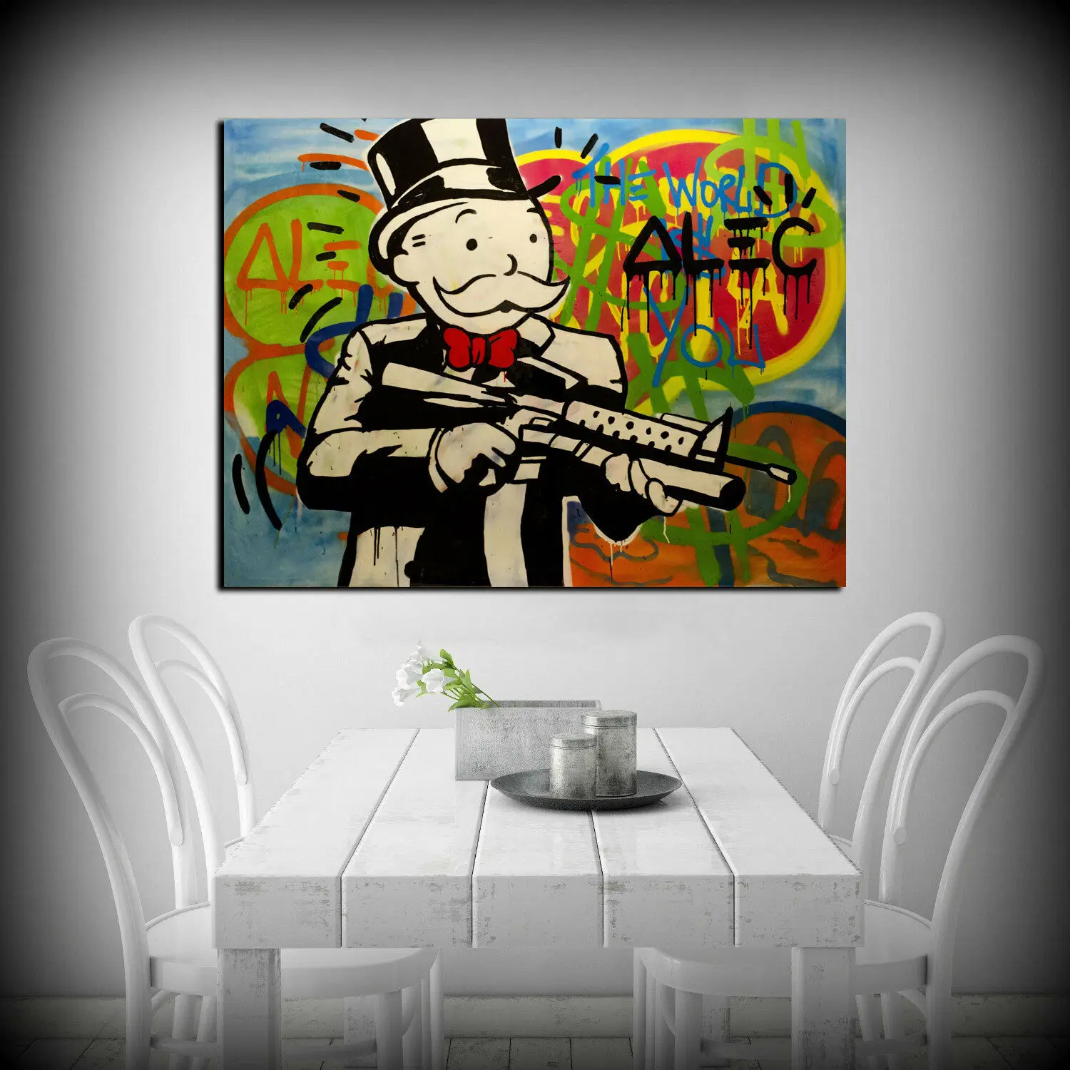 Alec Monopoly "Gunman" Abstract Mural Oil Painting Poster Canvas Painting Living Room Decoration Painting
Alec Monopoly "Gunman" Abstract Mural Oil Painting Poster Canvas Painting Living Room Decoration Painting