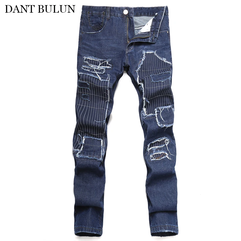 Men's Jeans Distressed Destoryed Patch Jean Patchwork Slim Fit Denim Skinny Pants Black Trousers Blue Casual Ripped Jeans
Men's Jeans Distressed Destoryed Patch Jean Patchwork Slim Fit Denim Skinny Pants Black Trousers Blue Casual Ripped Jeans