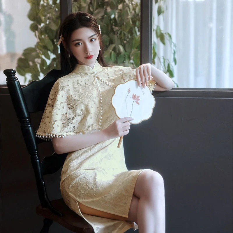 Autumn Simple Elegant Shawl+Qipao Lace Two-piece Womem Chinese Dress Hanfu Traditional Vintage Vestido Chino Cheongsam 2022
Autumn Simple Elegant Shawl+Qipao Lace Two-piece Womem Chinese Dress Hanfu Traditional Vintage Vestido Chino Cheongsam 2022