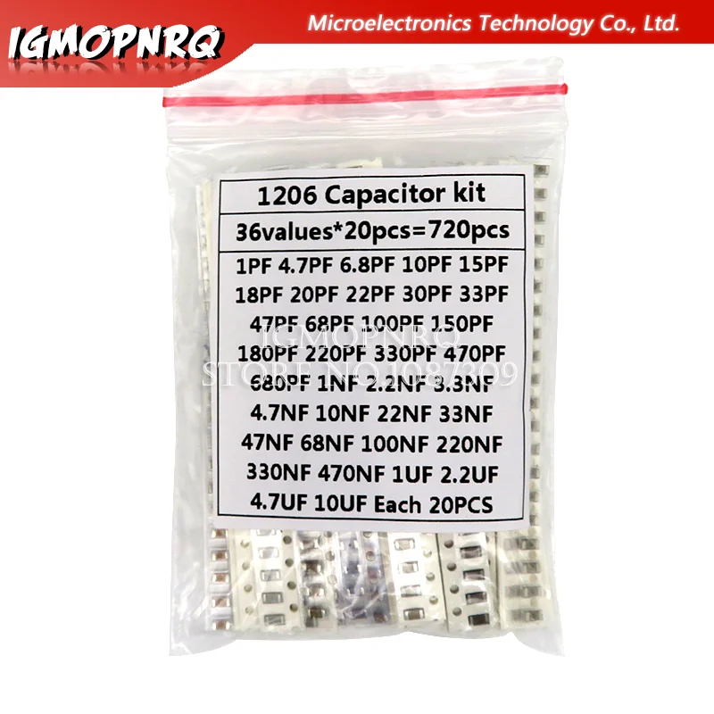36Values 1pF-10uF Electronic Capacitor set 1206 SMD Ceramic Capacitor assortment kit 22PF 47PF 22NF 100NF 2.2UF 4.7UF Capacitors
36Values 1pF-10uF Electronic Capacitor set 1206 SMD Ceramic Capacitor assortment kit 22PF 47PF 22NF 100NF 2.2UF 4.7UF Capacitors