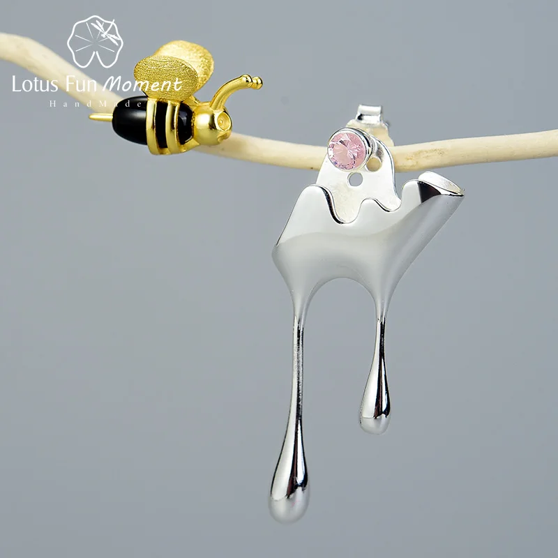 Lotus Fun Moment Real 925 Sterling Silver Handmade Fine Jewelry Bee and Dripping Honey Asymmetric Stud Earrings for Women Gift
Lotus Fun Moment Real 925 Sterling Silver Handmade Fine Jewelry Bee and Dripping Honey Asymmetric Stud Earrings for Women Gift