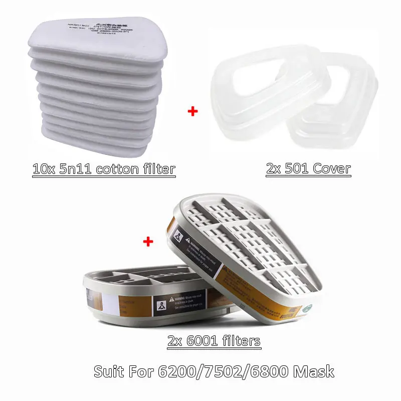 6001/6002/6004 Cartridge 501 5N11 Cotton Filters Set For 3M 6200/7502/6800 Chemical Painting Spraying Respirator Dust Gas Masks
6001/6002/6004 Cartridge 501 5N11 Cotton Filters Set For 3M 6200/7502/6800 Chemical Painting Spraying Respirator Dust Gas Masks