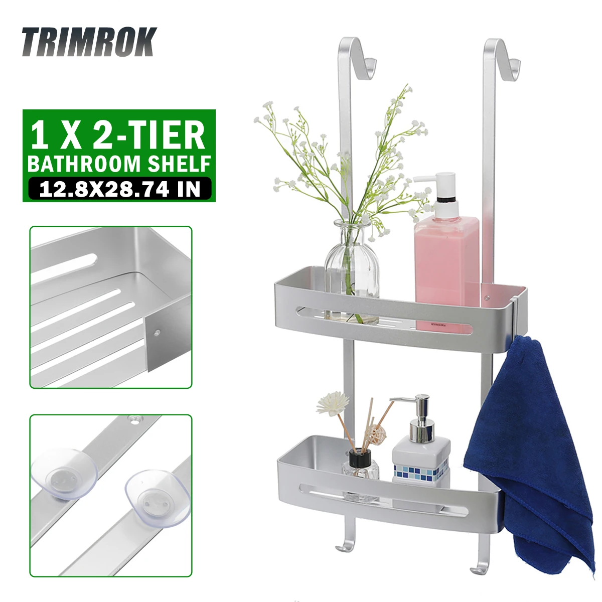 TRIMROK 2-ярусная подвесная полка для ванной комнаты, полки для ванной комнаты, органайзер для хранения душа, держатель, аксессуары для ванной комнаты, стойка, корзина для ванной комнаты
TRIMROK 2-ярусная подвесная полка для ванной комнаты, полки для ванной комнаты, органайзер для хранения душа, держатель, аксессуары для ванной комнаты, стойка, корзина для ванной комнаты