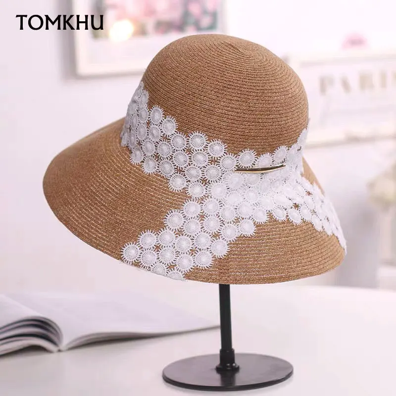 New Summer Sun Hat For Women Wide Brim Packable Straw Hat White Black Lace Flower Cloche Beach Caps Anti-UV High Quality 55-59cm
New Summer Sun Hat For Women Wide Brim Packable Straw Hat White Black Lace Flower Cloche Beach Caps Anti-UV High Quality 55-59cm