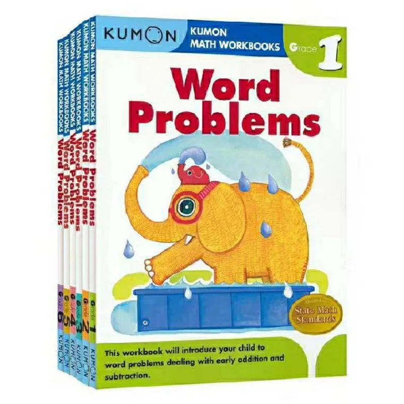 6 книг/набор Kumon Math Workbooks проблемы слов английские Математические проблемы учебная книга
6 книг/набор Kumon Math Workbooks проблемы слов английские Математические проблемы учебная книга