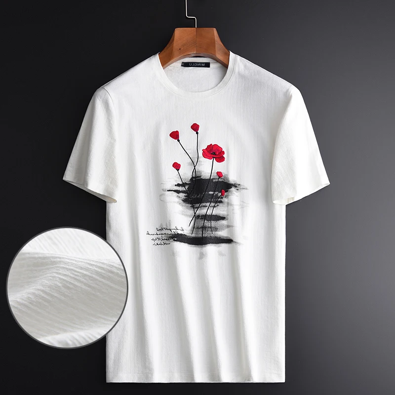 Cotton Spandex Men T-shirt Luxury Chinese Style Embroidered Short Sleeve T-shirts Plus Size 4xl Casual Slim Man Tee
Cotton Spandex Men T-shirt Luxury Chinese Style Embroidered Short Sleeve T-shirts Plus Size 4xl Casual Slim Man Tee