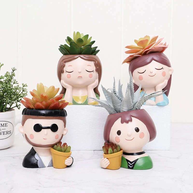 Cartoon Portrait Planter for Succulents Plants Garden Pots, Decorative Flower Pots Fairy Garden Figurines Home Tabletop Decor
Cartoon Portrait Planter for Succulents Plants Garden Pots, Decorative Flower Pots Fairy Garden Figurines Home Tabletop Decor