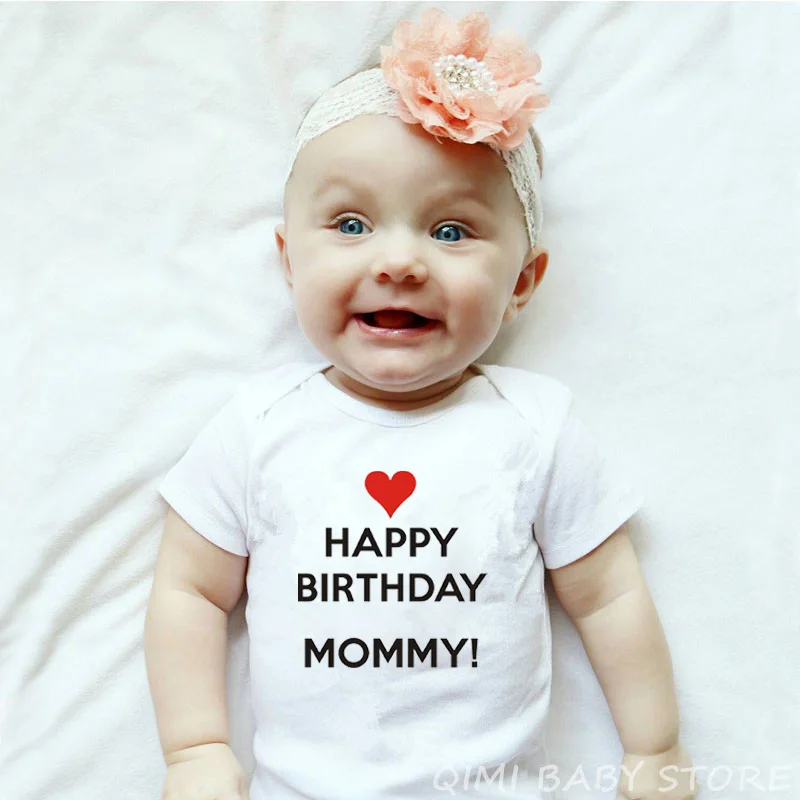 Happy Birthday Mommy Baby Boys Girls Unisex Bodysuits Cotton Happy Birthday Mommy Cute Baby Party Present Wear Fashion
Happy Birthday Mommy Baby Boys Girls Unisex Bodysuits Cotton Happy Birthday Mommy Cute Baby Party Present Wear Fashion