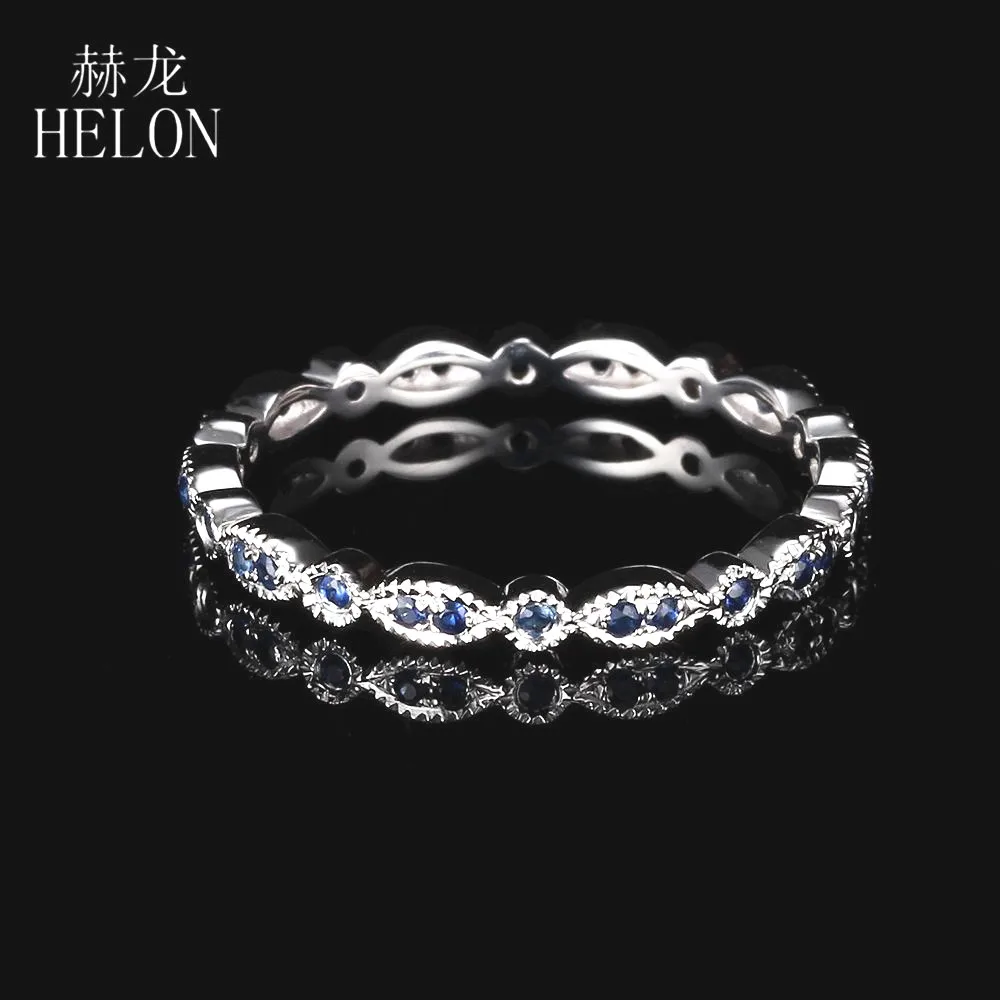 HELON Real 10K White Gold Genuine Sapphires Engagement Wedding Ring Women Vintage Gemstone Fine Jewelry Full Eternal Band
HELON Real 10K White Gold Genuine Sapphires Engagement Wedding Ring Women Vintage Gemstone Fine Jewelry Full Eternal Band