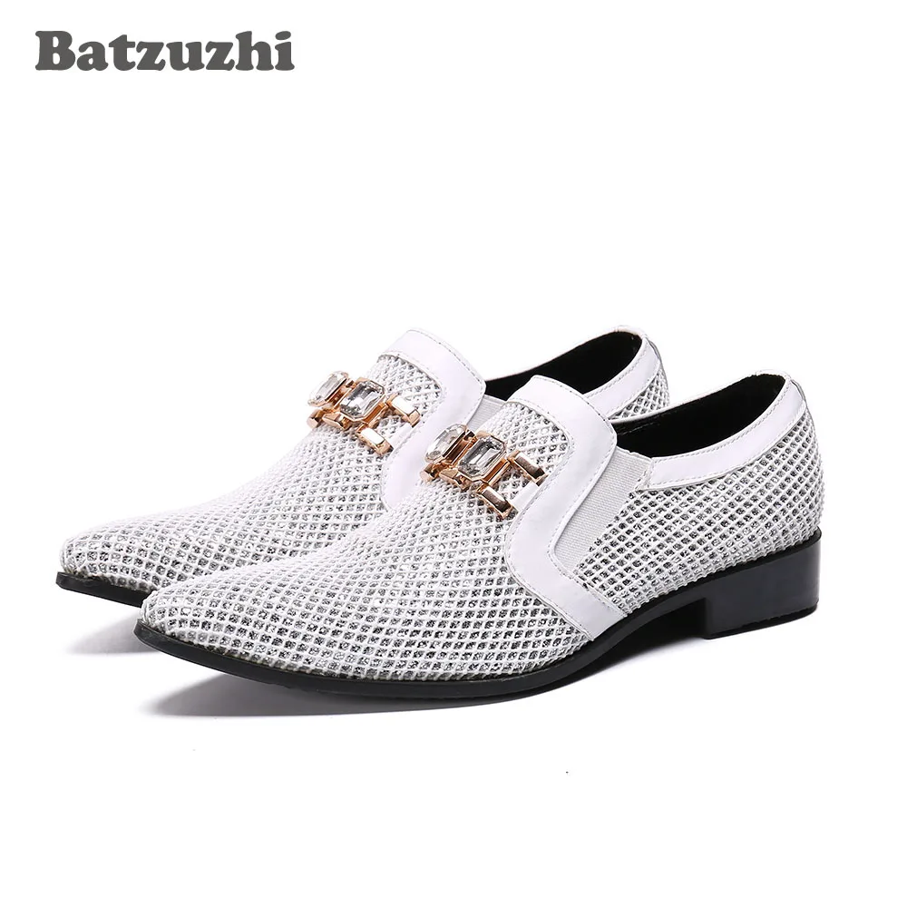 Batzuzhi Pointed Toe Blink White Wedding Shoes Men Fashion Men Dress Shoes Leather Oxford Shoes for Men, Big Sizes EU38-46
Batzuzhi Pointed Toe Blink White Wedding Shoes Men Fashion Men Dress Shoes Leather Oxford Shoes for Men, Big Sizes EU38-46