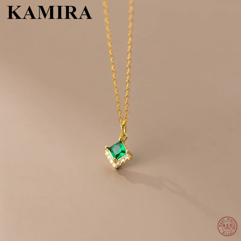 KAMIRA 925 Sterling Silver Elegant Green Zircon Clavicle Pendant Necklace for Women Party Chain Charm Gold European Fine Jewelry
KAMIRA 925 Sterling Silver Elegant Green Zircon Clavicle Pendant Necklace for Women Party Chain Charm Gold European Fine Jewelry