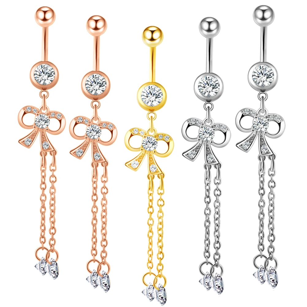 14G Stainless Steel Dangly Belly Button Rings for Women Navel CZ Inlaid Barbell Body Jewelry Piercing Butterfly Beach Navel Bar
14G Stainless Steel Dangly Belly Button Rings for Women Navel CZ Inlaid Barbell Body Jewelry Piercing Butterfly Beach Navel Bar