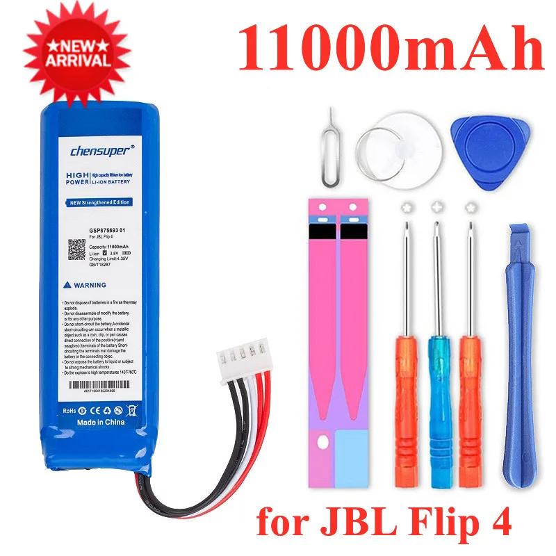 100% Original chensuper 11000mAh GSP872693 01 Battery For JBL Flip 4, Flip 4 Special Edition
100% Original chensuper 11000mAh GSP872693 01 Battery For JBL Flip 4, Flip 4 Special Edition
