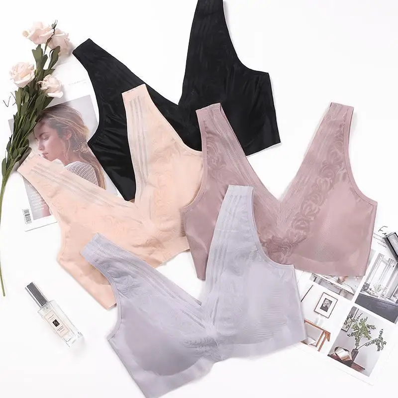 Sexy lace seamless sleep ice silk beautiful vest gathered bra breathable bras for women sujetadores para mujeres
Sexy lace seamless sleep ice silk beautiful vest gathered bra breathable bras for women sujetadores para mujeres