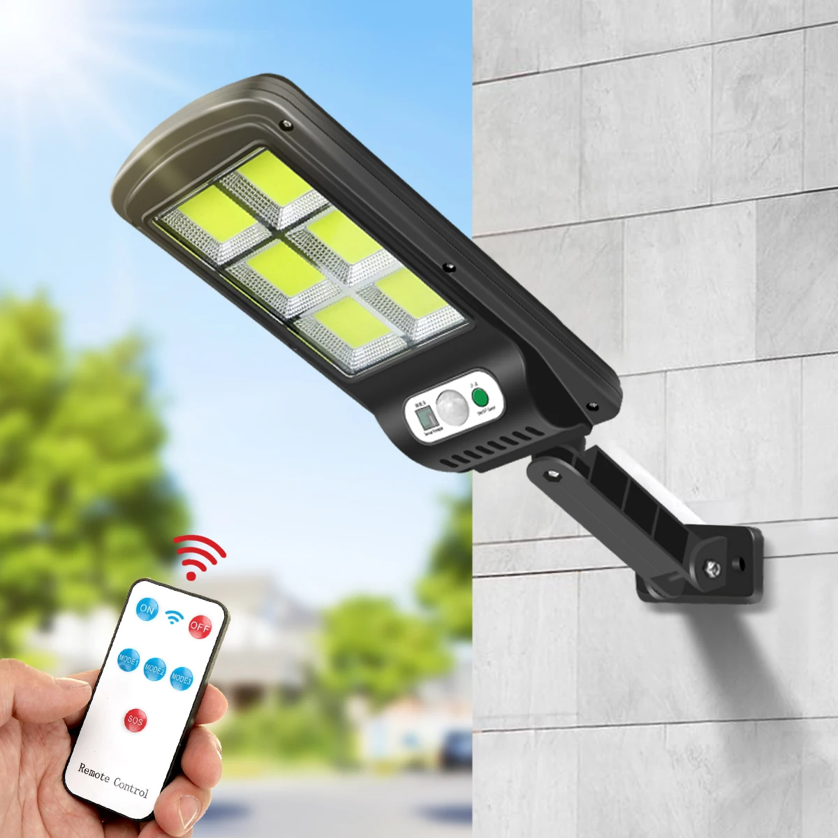 3 Modes COB LED Solar lights Outdoor Garland Christmas Decoration PIR Motion Sensor Garden Wall Street lamp With Remote Control
3 Modes COB LED Solar lights Outdoor Garland Christmas Decoration PIR Motion Sensor Garden Wall Street lamp With Remote Control