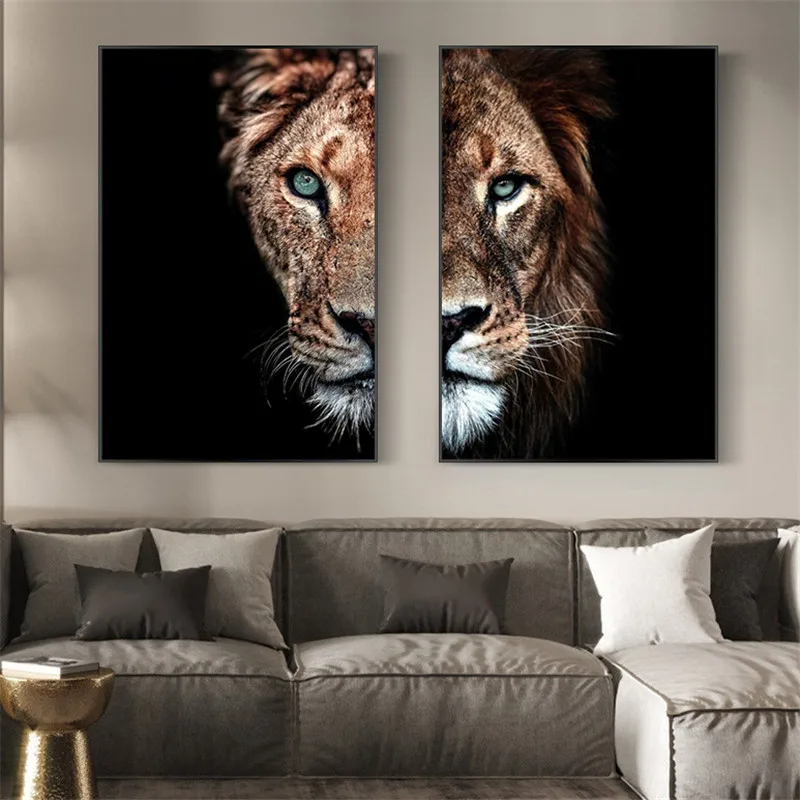 Lion head canvas art posters and prints animals nordic art canvas wall painting art lion pictures living room decoration
Lion head canvas art posters and prints animals nordic art canvas wall painting art lion pictures living room decoration