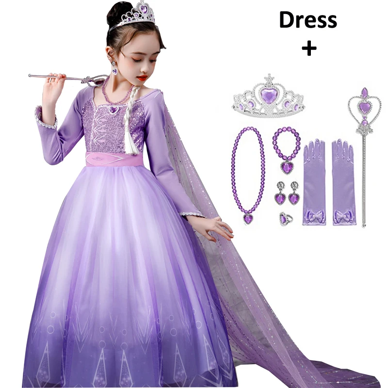 Frozen Elsa Dress Snow Queen 2 Girls Princess Dress Purple Long Sleeve Christmas Carnival Kids Cosplay Costume Wedding Dress
Frozen Elsa Dress Snow Queen 2 Girls Princess Dress Purple Long Sleeve Christmas Carnival Kids Cosplay Costume Wedding Dress