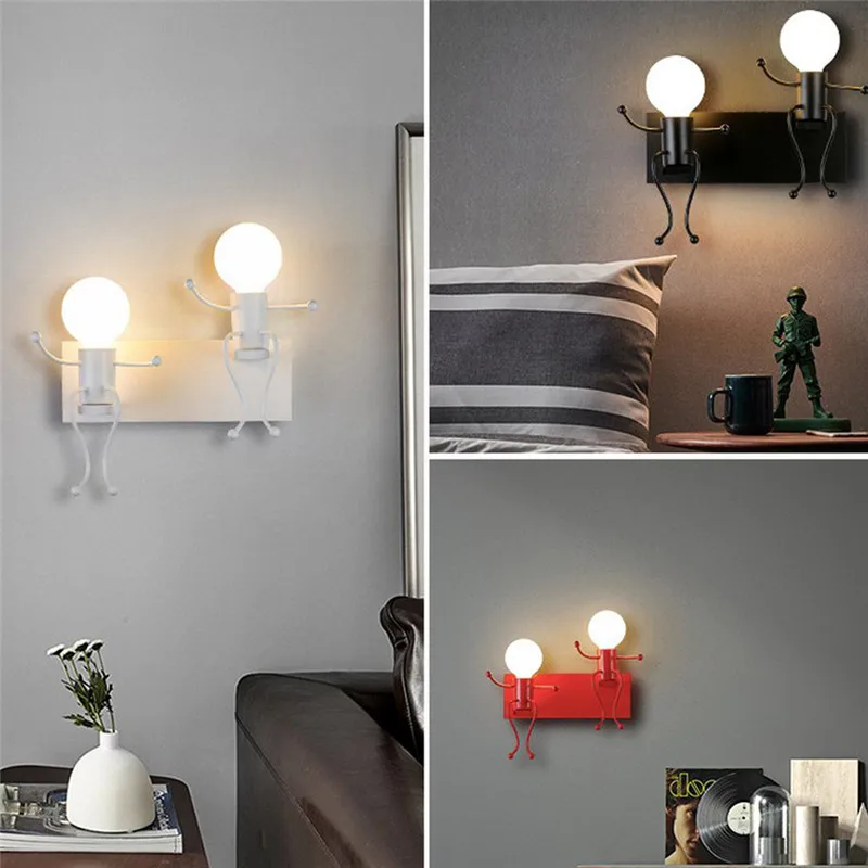 Cute Cartoon Doll Wall Lights Children's Room Bedside Wall Lamp Creative Iron Wrought Little Man Nordic Lamps Lighting Fixtures
Cute Cartoon Doll Wall Lights Children's Room Bedside Wall Lamp Creative Iron Wrought Little Man Nordic Lamps Lighting Fixtures