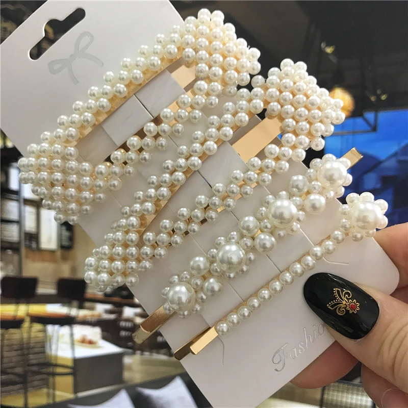 Fashion Imitation Pearls Kawaii Hair Clips Accessories for Women Hair Geometric Flower Barrettes Headwear Sweet Hairpins Girls
Fashion Imitation Pearls Kawaii Hair Clips Accessories for Women Hair Geometric Flower Barrettes Headwear Sweet Hairpins Girls