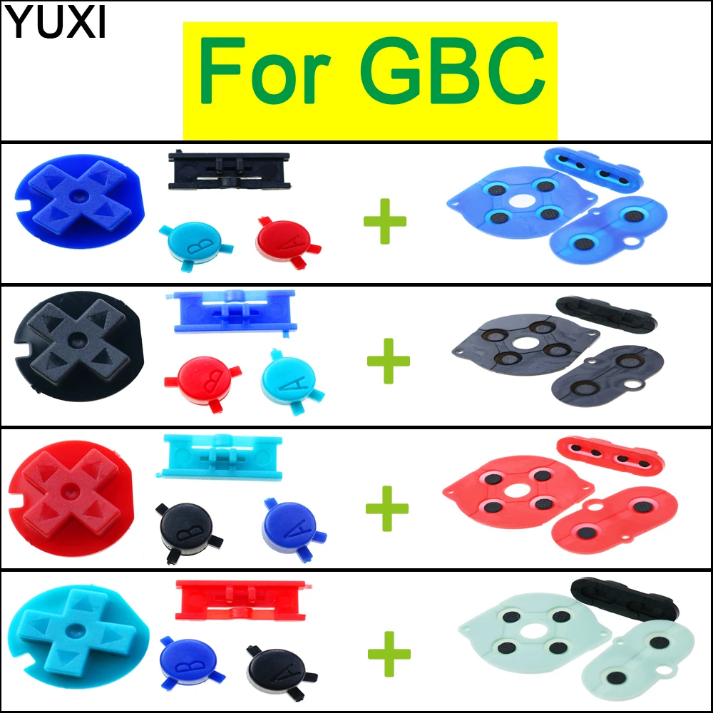 YUXI For Gameboy Color For GBC Colored Plastic Button Keypad A B D Pad Power On Off Buttons Set With Silicone Conductive Rubber
YUXI For Gameboy Color For GBC Colored Plastic Button Keypad A B D Pad Power On Off Buttons Set With Silicone Conductive Rubber