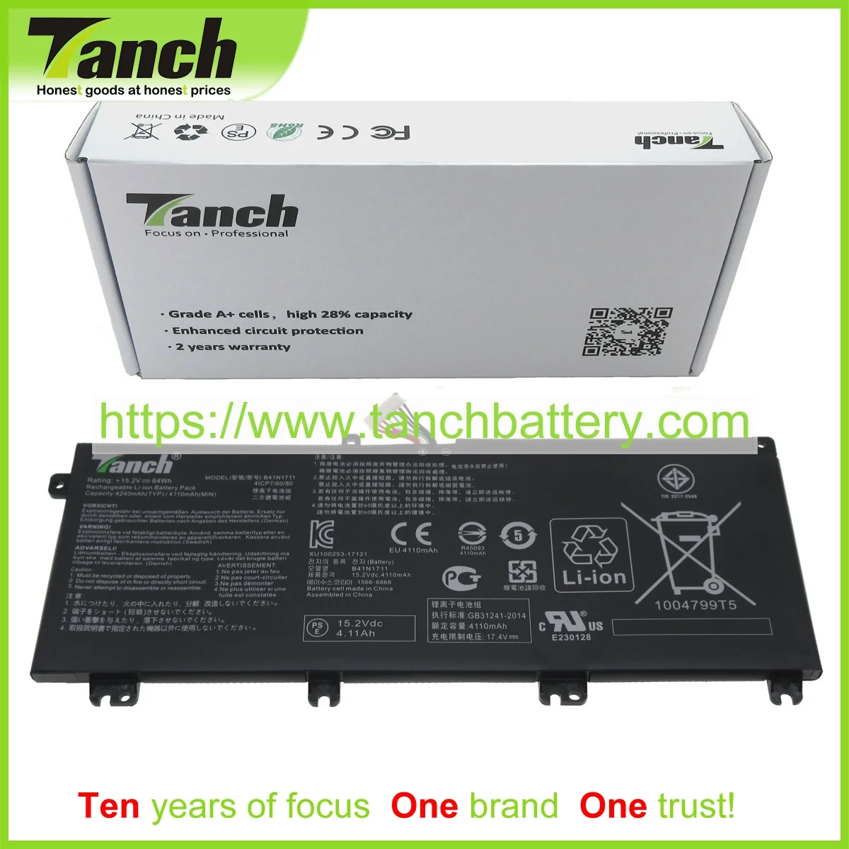 Tanch Laptop Battery for ASUS GL703VD-1A FX705D B41N1711 FX705GD ROG STRIX GL703 ROG GL503 GL703VD FZ63VD7300 TUF FX705GM
Tanch Laptop Battery for ASUS GL703VD-1A FX705D B41N1711 FX705GD ROG STRIX GL703 ROG GL503 GL703VD FZ63VD7300 TUF FX705GM