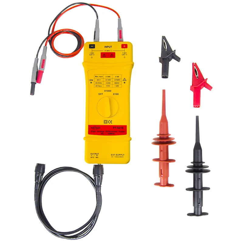 PINTECH PT-5215 High Voltage Differential Active Probe 15kV 35MHz 100X/1000X Attenuation Rate Oscilloscope Probe Kit
PINTECH PT-5215 High Voltage Differential Active Probe 15kV 35MHz 100X/1000X Attenuation Rate Oscilloscope Probe Kit