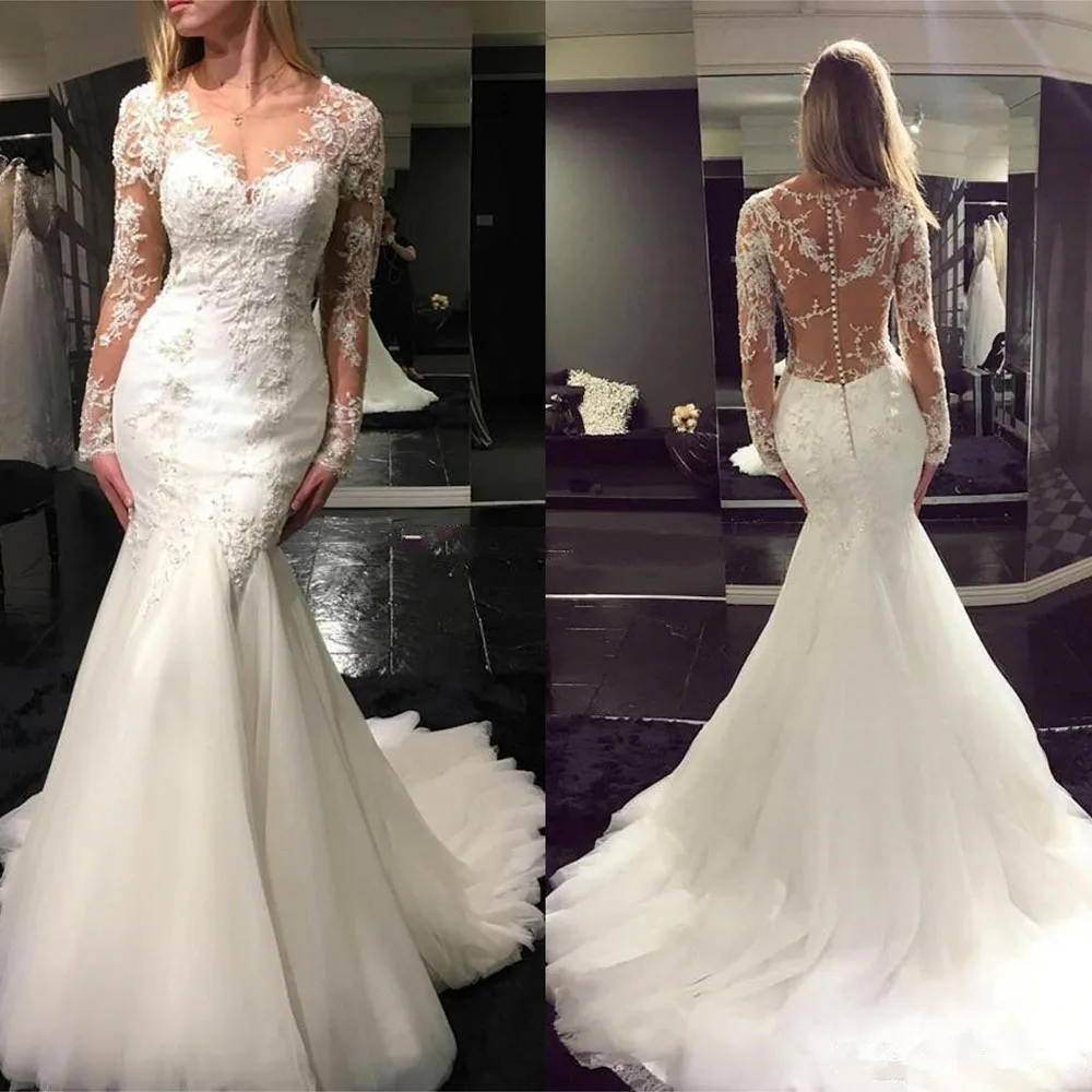Long Sleeve Princess Mermaid Dress Appliques Lace Backless Wedding Dresses For Women Bridal Gowns Formal Party Robe de Mariée
Long Sleeve Princess Mermaid Dress Appliques Lace Backless Wedding Dresses For Women Bridal Gowns Formal Party Robe de Mariée