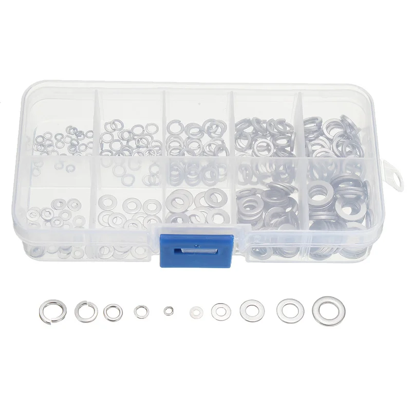 XNEMON 300PCs 304 Stainless Steel Waterproof Washer Flat Washer Spring M2 M3 M4 M5 M6 With Case
XNEMON 300PCs 304 Stainless Steel Waterproof Washer Flat Washer Spring M2 M3 M4 M5 M6 With Case