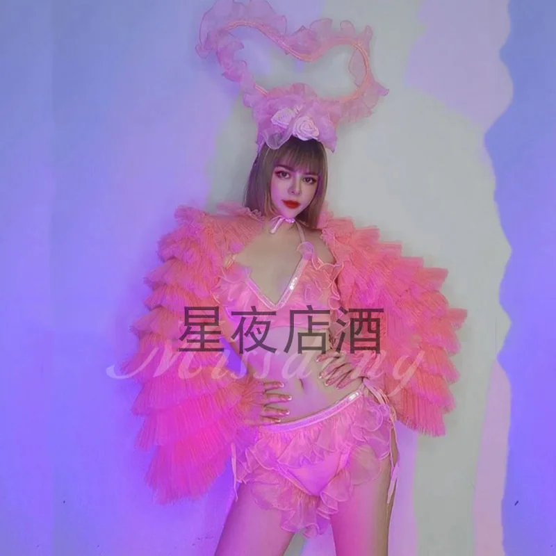 New Nightclub Female Singer Sexy Pink Lace Big Flower Headdress Gogo Dancer Stage Performance Costumes Festival Outfits DWY5423
New Nightclub Female Singer Sexy Pink Lace Big Flower Headdress Gogo Dancer Stage Performance Costumes Festival Outfits DWY5423