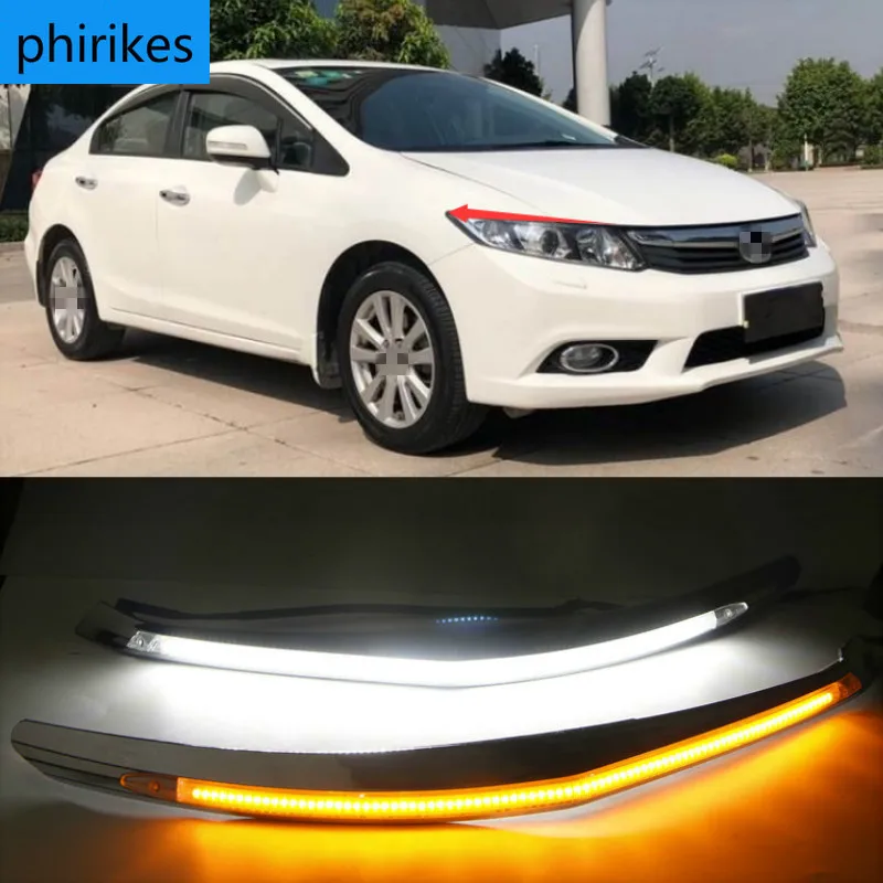 2PCS For Honda Civic 2011 2012 2013 2014 2015 Car Headlight Eyebrow With Turn Signal 12V DRL Daytime Running Light
2PCS For Honda Civic 2011 2012 2013 2014 2015 Car Headlight Eyebrow With Turn Signal 12V DRL Daytime Running Light