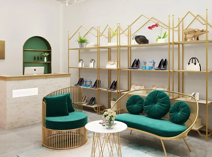 Shoe store shoe rack display rack floor display shelf multi-layer shelf gold decoration clothing store bag shelf
Shoe store shoe rack display rack floor display shelf multi-layer shelf gold decoration clothing store bag shelf