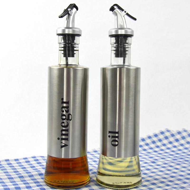 Cooking Seasoning Oil Bottle Kitchen Gadget Stainless Steel Sauce Bottle Oil Funnel Vinegar Cruet Glass Oil Storage Dispenser 
Cooking Seasoning Oil Bottle Kitchen Gadget Stainless Steel Sauce Bottle Oil Funnel Vinegar Cruet Glass Oil Storage Dispenser