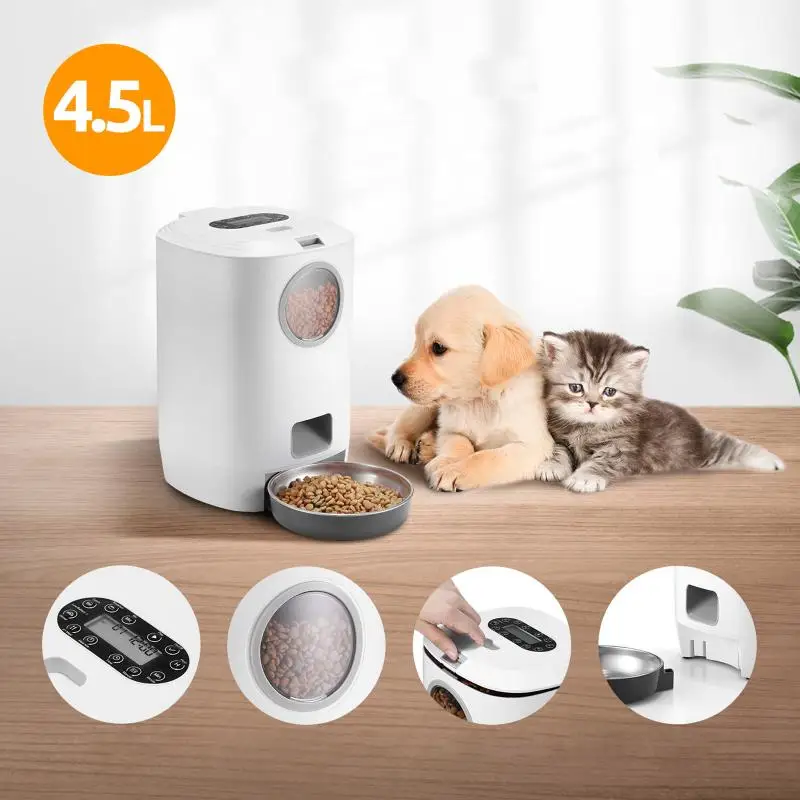 4.5L Automatic Pet Feeder Smart Cat Dog Food Dispenser Timing and Quantitative Intelligent Automatic Pet Feeder for Cats Dogs
4.5L Automatic Pet Feeder Smart Cat Dog Food Dispenser Timing and Quantitative Intelligent Automatic Pet Feeder for Cats Dogs