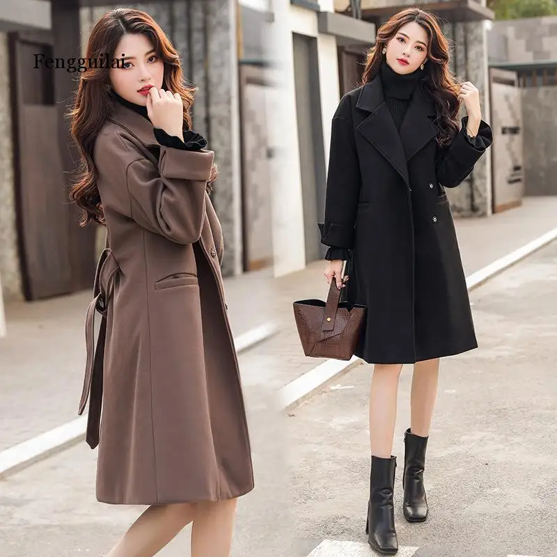 Fashion Slim Turn-down Collar with Belt Women Wool Coat Cuffs Full Sleeve Winter Jacket A- Line Pockets Cashmere Coat
Fashion Slim Turn-down Collar with Belt Women Wool Coat Cuffs Full Sleeve Winter Jacket A- Line Pockets Cashmere Coat