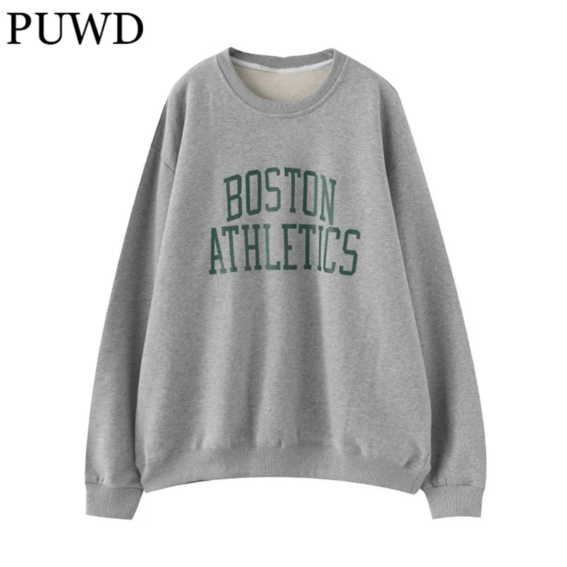 PUWD Casual Women Letter Print O Neck Loose Sweatshirt 2022 Autumn Fashion Ladies Soft Cotton Sweatshirts Girls Chic Pullovers
PUWD Casual Women Letter Print O Neck Loose Sweatshirt 2022 Autumn Fashion Ladies Soft Cotton Sweatshirts Girls Chic Pullovers