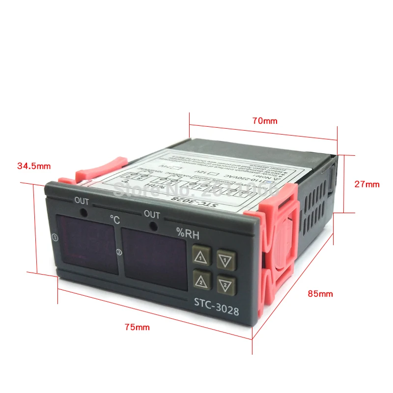 STC-3028 10A Digital Temperature Humidity Controller Home Fridge Thermostat Humidistat Thermometer Hygrometer Control Switch
STC-3028 10A Digital Temperature Humidity Controller Home Fridge Thermostat Humidistat Thermometer Hygrometer Control Switch