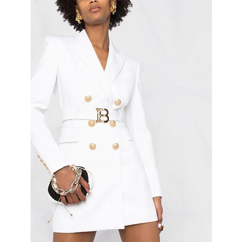 S-3XL High-quality New Black And White Two-color Lapel Double-breasted Belt Slim Long-sleeved Casual Commuter Women's Coat Dress
S-3XL High-quality New Black And White Two-color Lapel Double-breasted Belt Slim Long-sleeved Casual Commuter Women's Coat Dress