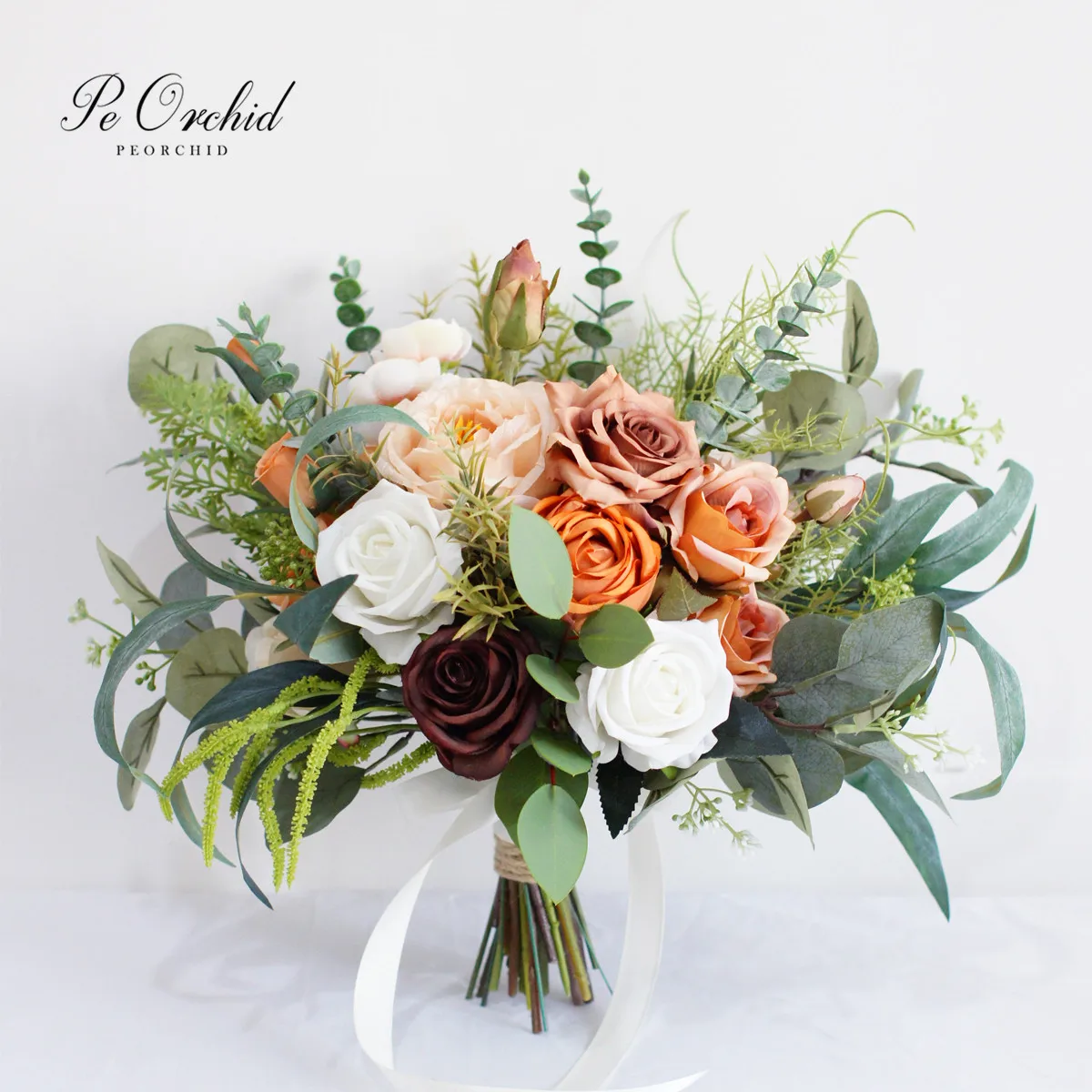 PEORCHID Vintage Big Wedding Bouquet Orange&Coffee Color Artificial Rose Bridesmaid Flower Boutonnieres For Men Ramos De Novia
PEORCHID Vintage Big Wedding Bouquet Orange&Coffee Color Artificial Rose Bridesmaid Flower Boutonnieres For Men Ramos De Novia
