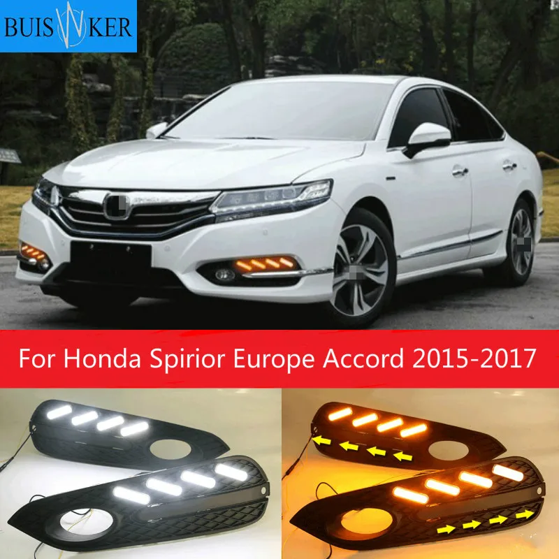 2pcs For Honda Spirior Europe Accord 2015-2017 Front LED DRL Daytime Running Driving Light Fog Lamp With Yellow turn light
2pcs For Honda Spirior Europe Accord 2015-2017 Front LED DRL Daytime Running Driving Light Fog Lamp With Yellow turn light