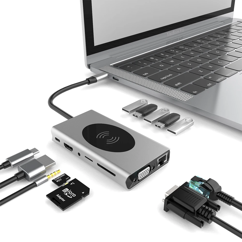 USB C HUB Type C To USB 3.0 HUB HDMI Adapter For MacBook Pro Huawei Mate USB Splitter Phone Wireless Charger USB HUB For Laptop
USB C HUB Type C To USB 3.0 HUB HDMI Adapter For MacBook Pro Huawei Mate USB Splitter Phone Wireless Charger USB HUB For Laptop
